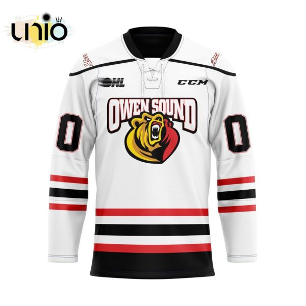 Custom Owen Sound Attack Away Hockey Jersey