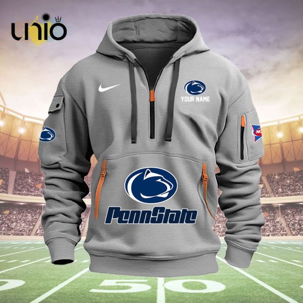 Custom Penn State Nittany Lions Football NCAA Grey Hoodie