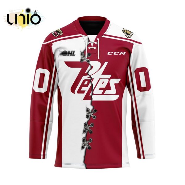 Custom Peterborough Petes Mix Home And Away Hockey Jersey