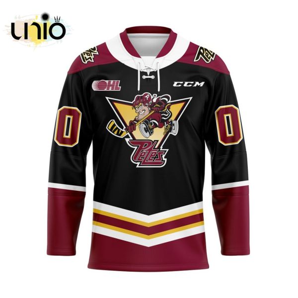 Custom Peterborough Petes Reverse Retro Pattern Hockey Jersey