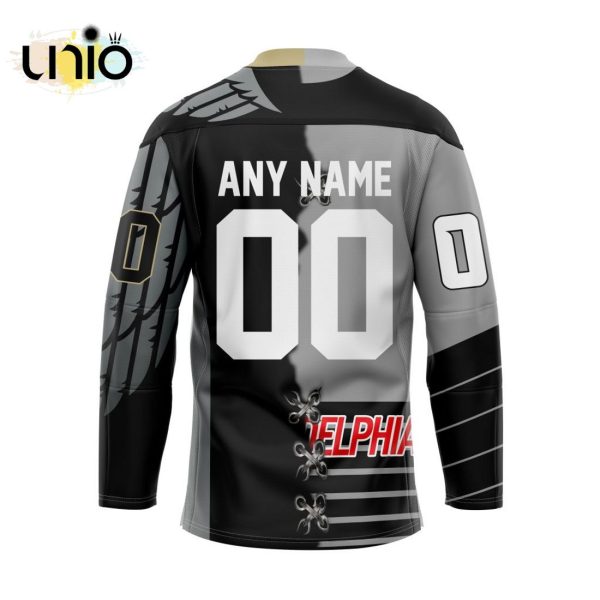 Custom Philadelphia Wings Mix Retro And Home Hockey Jersey