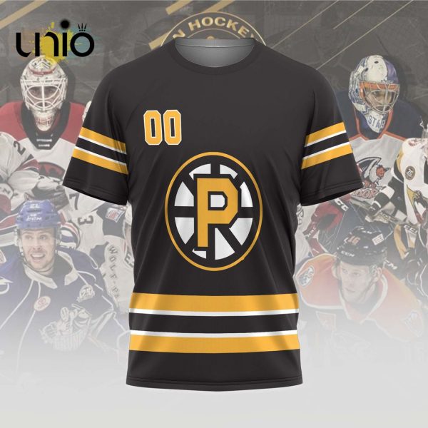 Custom Providence Bruins 2024 AHL Black Hoodie 3D