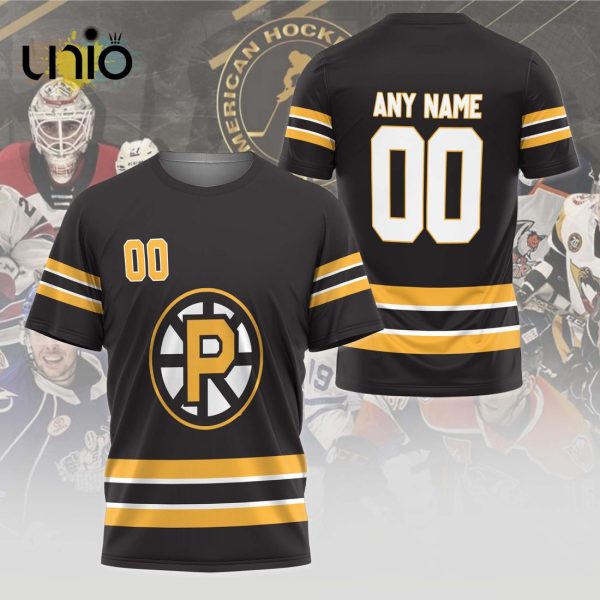 Custom Providence Bruins 2024 AHL Black Hoodie 3D