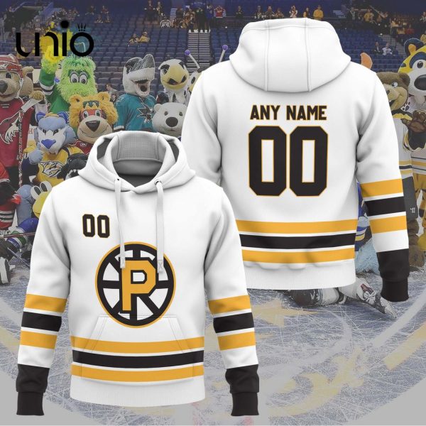 Custom Providence Bruins 2024 AHL White Hoodie 3D