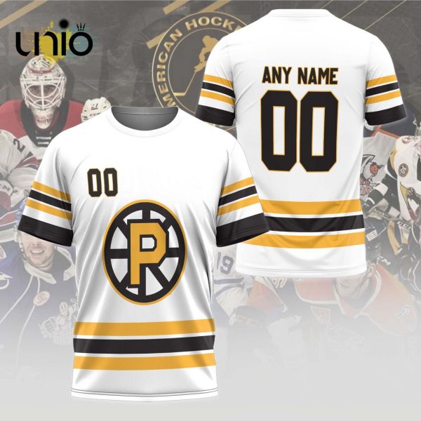 Custom Providence Bruins 2024 AHL White Hoodie 3D