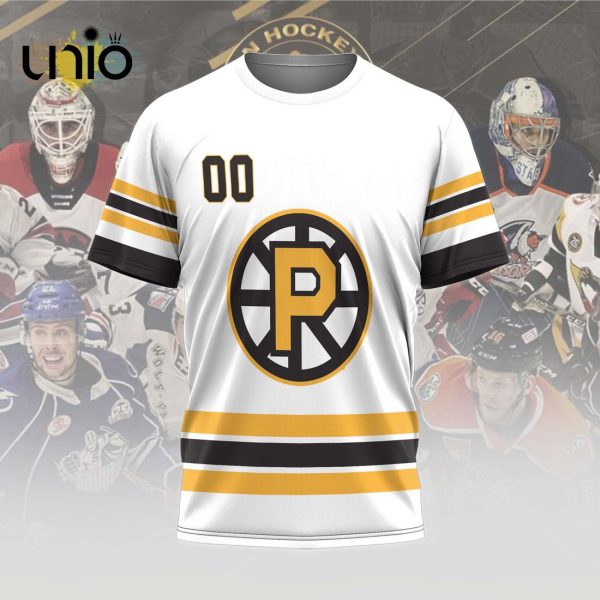 Custom Providence Bruins 2024 AHL White Hoodie 3D