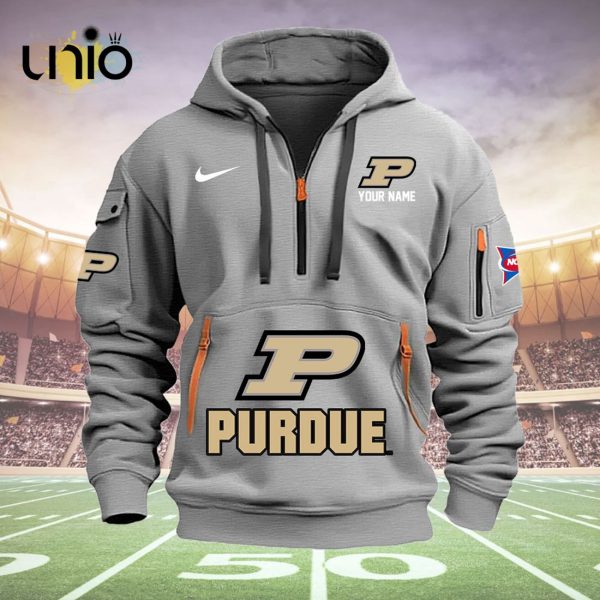 Custom Purdue Boilermakers Football NCAA Grey Hoodie