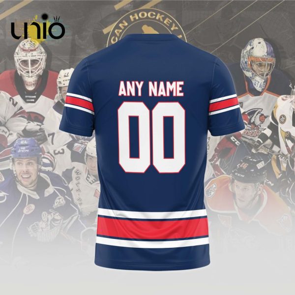 Custom Rochester Americans 2024 AHL Navy Hoodie 3D