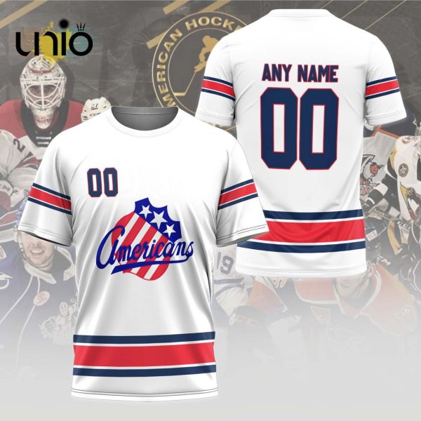 Custom Rochester Americans 2024 AHL White Hoodie 3D