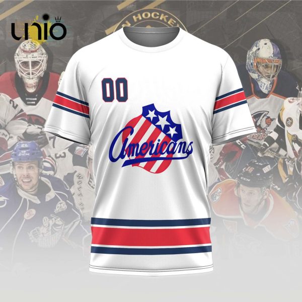 Custom Rochester Americans 2024 AHL White Hoodie 3D