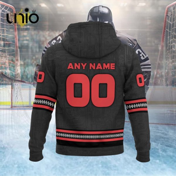 Custom Rockford IceHogs 2024 AHL Grey Hoodie 3D