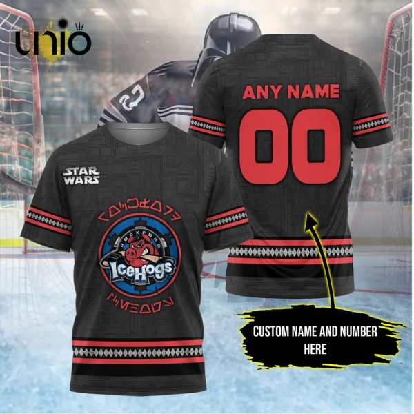 Custom Rockford IceHogs 2024 AHL Grey Hoodie 3D