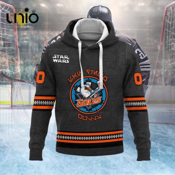 Custom San Diego Gulls 2024 AHL Grey Hoodie 3D