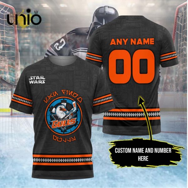 Custom San Diego Gulls 2024 AHL Grey Hoodie 3D