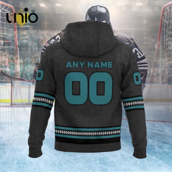 Custom San Jose Barracuda 2024 AHL Black Hoodie 3D