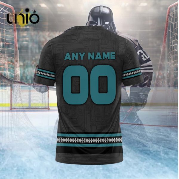 Custom San Jose Barracuda 2024 AHL Black Hoodie 3D