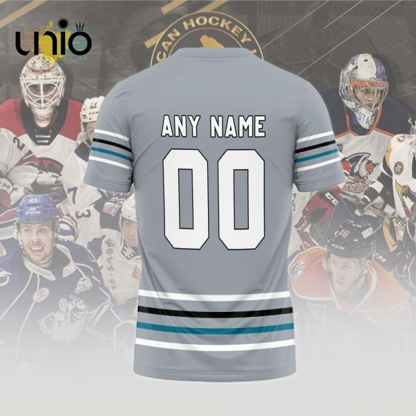 Custom San Jose Barracuda 2024 AHL Grey Hoodie 3D