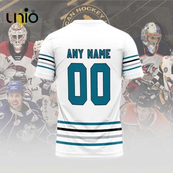 Custom San Jose Barracuda 2024 AHL White Hoodie 3D