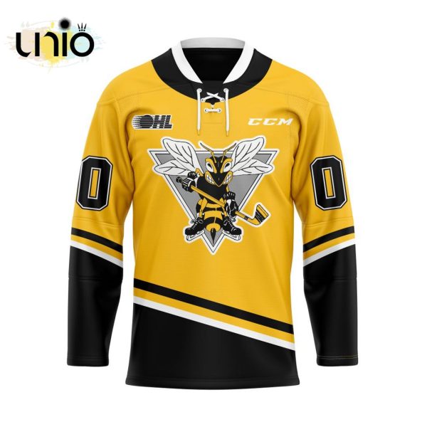 Custom Sarnia Sting Reverse Retro Pattern Hockey Jersey