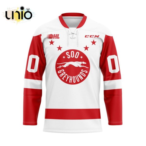 Custom Sault Ste. Marie Greyhounds Away Hockey Jersey