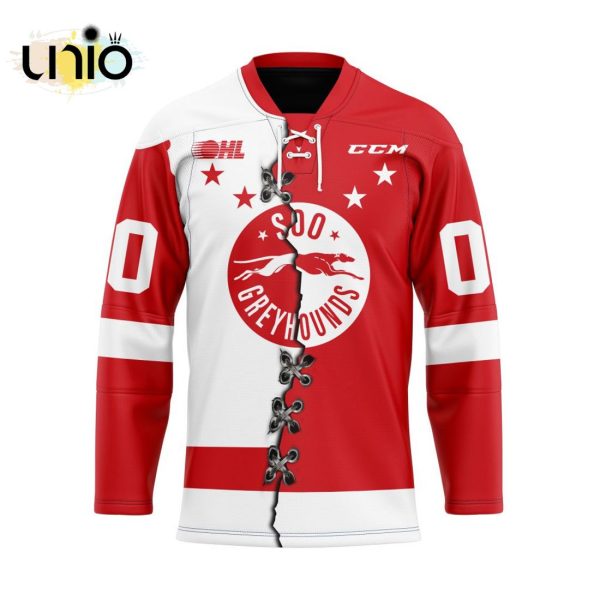 Custom Sault Ste. Marie Greyhounds Mix Home And Away Hockey Jersey