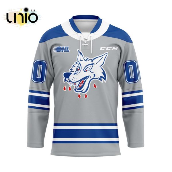 Custom Sudbury Wolves Reverse Retro Pattern Hockey Jersey