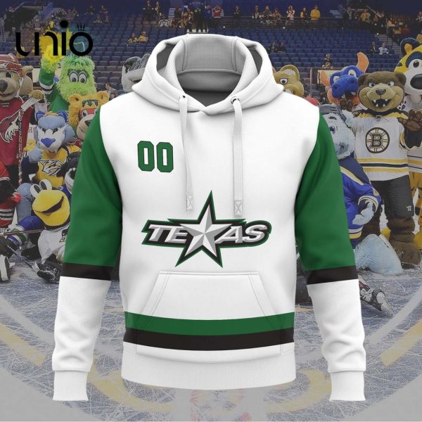 Custom Texas Stars 2024 AHL White Hoodie 3D