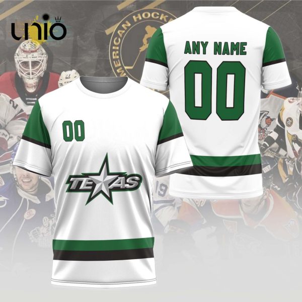 Custom Texas Stars 2024 AHL White Hoodie 3D