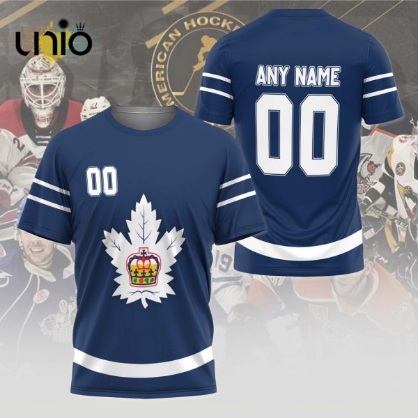 Custom Toronto Marlies 2024 AHL Navy Hoodie 3D