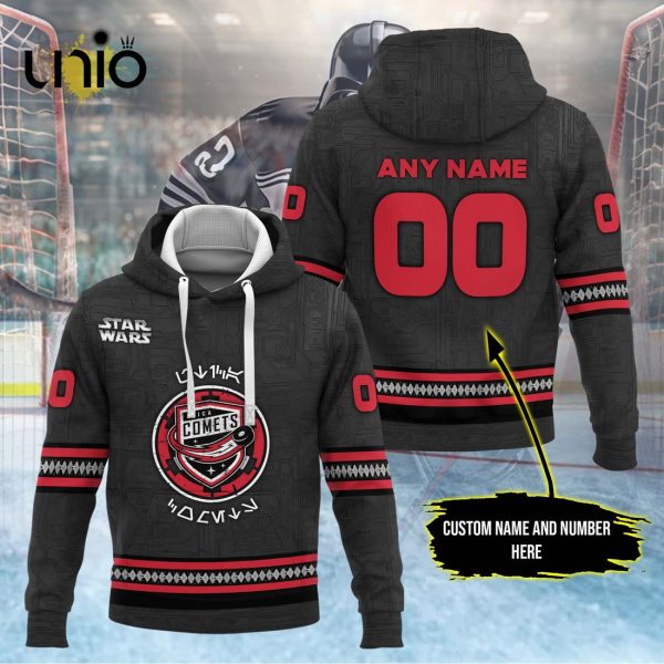 Custom Utica Comets 2024 AHL Black Hoodie 3D