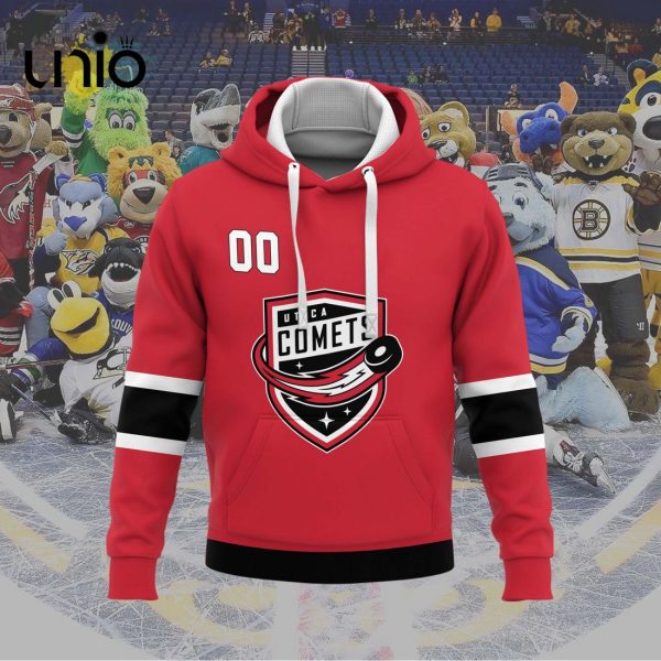 Custom Utica Comets 2024 AHL Red Hoodie 3D