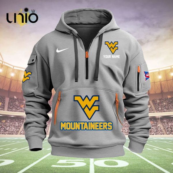 Custom West Virginia Mountaineers Football NCAA Grey Hoodie