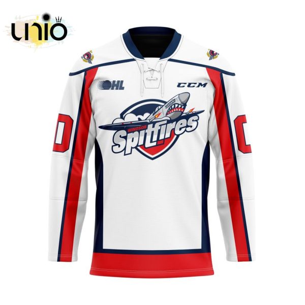 Custom Windsor Spitfires Away Hockey Jersey