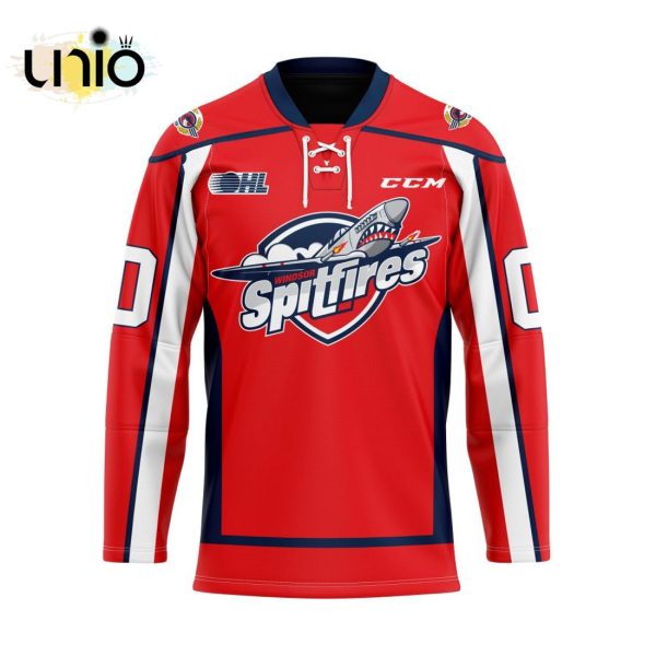 Custom Windsor Spitfires Home Hockey Jersey