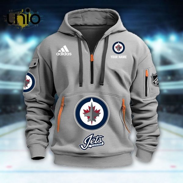 Custom Winnipeg Jets Football NCAA Grey Hoodie