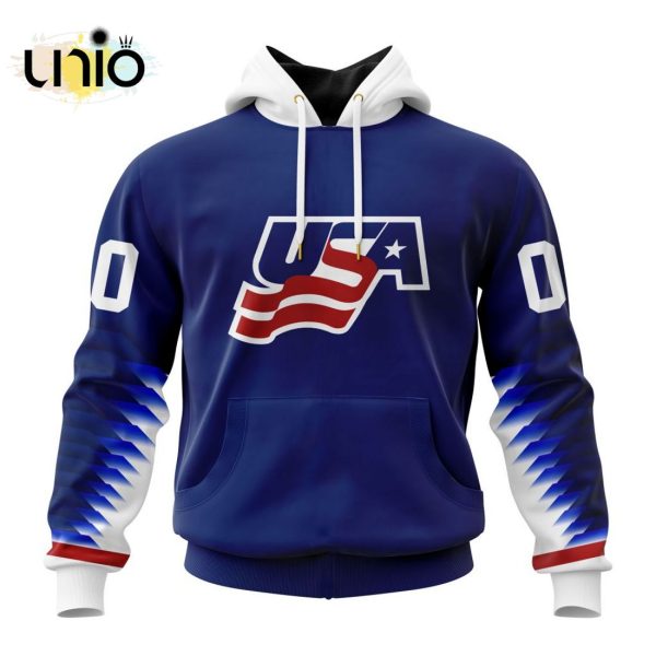 Double Signature_ Custom Image – USA’s National Team Logo Hockey Jersey