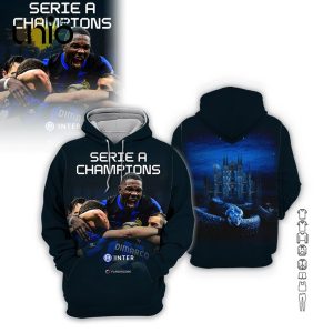 Inter Milan Serie A Champions Premium Black Printed Hoodie