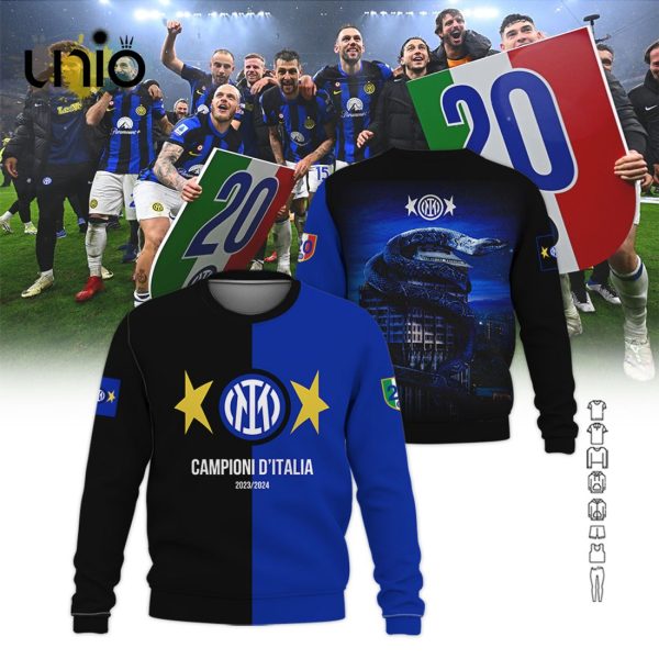 Inter Milan Serie A Champions Mix Color Hoodie Printed