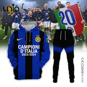 Inter Milan Serie A Champions 2024 Navy Clothes Hoodie, Jogger