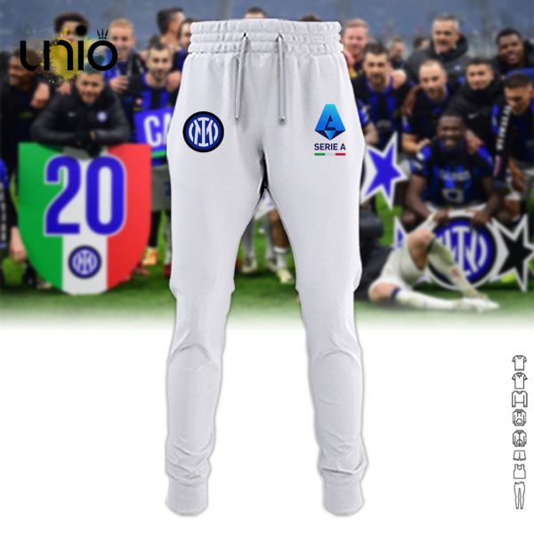 Limited Inter Milan D’Italia 2024 Campioni White Hoodie, Jogger