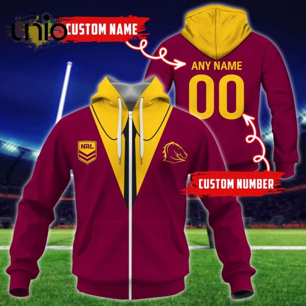 NRL Brisbane Broncos Custom Name Hoodie