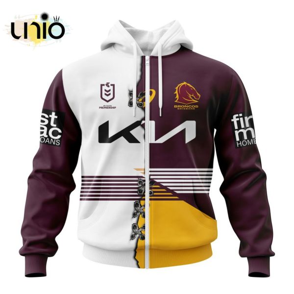 NRL Brisbane Broncos Home Mix Away Kits Hoodie