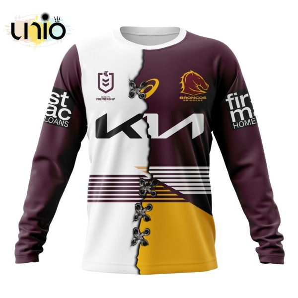 NRL Brisbane Broncos Home Mix Away Kits Hoodie