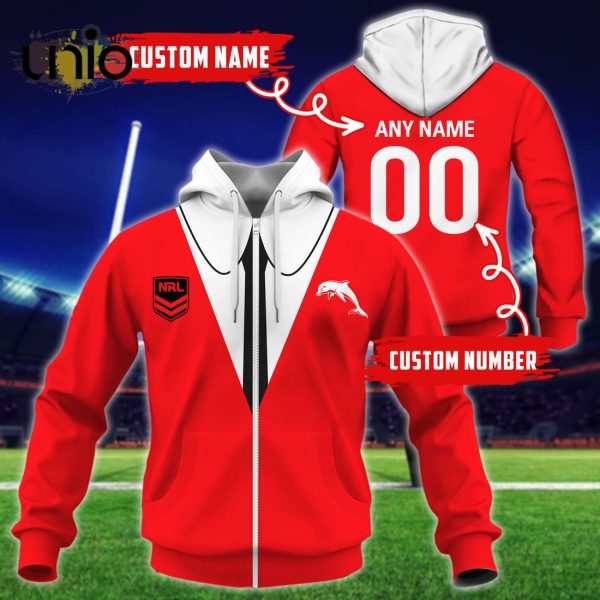 NRL Dolphins Custom Name Hoodie