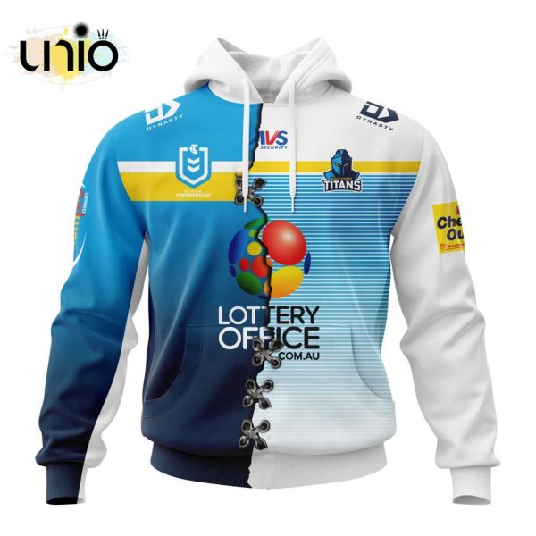 NRL Gold Coast Titans Home Mix Away Kits Hoodie