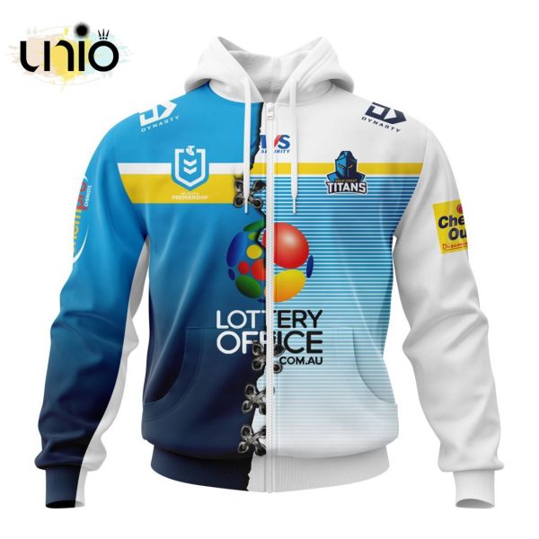 NRL Gold Coast Titans Home Mix Away Kits Hoodie