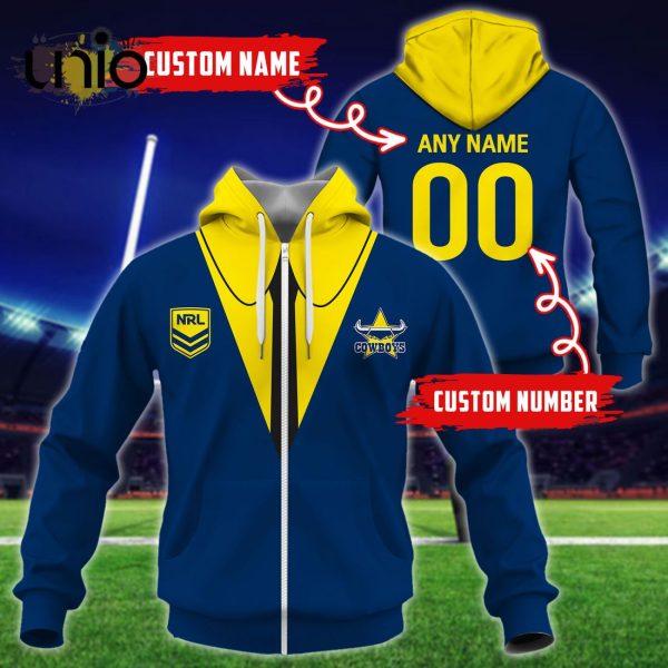 NRL North Queensland Cowboys Custom Name Hoodie