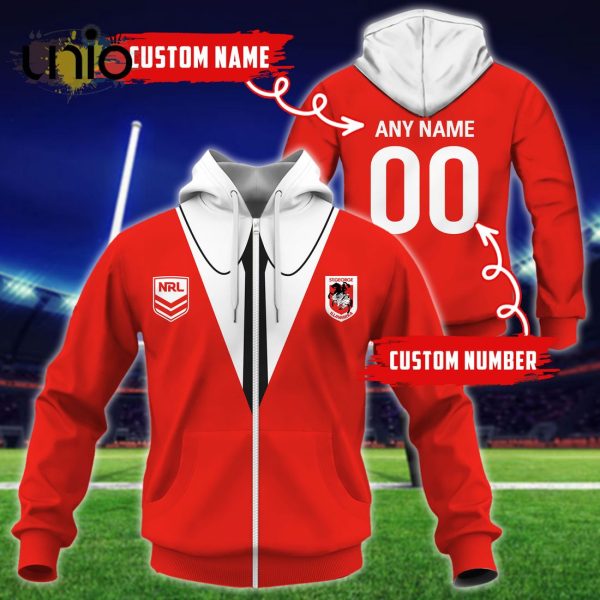 NRL St. George Illawarra Dragons Custom Name Hoodie