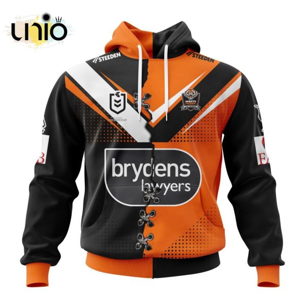 NRL Wests Tigers Home Mix Away Kits Hoodie