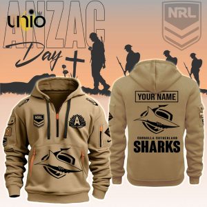Custom NRL Cronulla Sharks ANZAC Day Hoodie